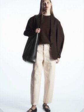 COS Ecru Tapered Pants Off White Tailored Trousers 25 26